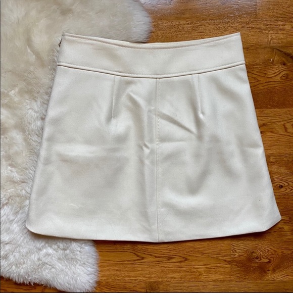 NWT J. Crew White Double Serge Wool Mini Skirt - Picture 4 of 4